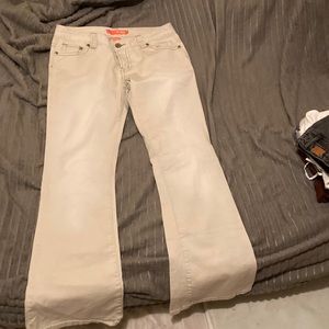 Tan mid-Rise bootcut pants